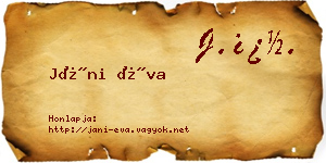 Jáni Éva névjegykártya