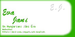 eva jani business card